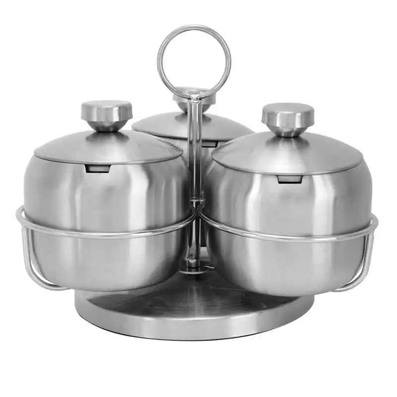 

Seasoning Pot Seasoning Pot Set Innovative Rotating Condiment Spice Salt Sugar Jar Container with Lid Spoon Condiment Bottle