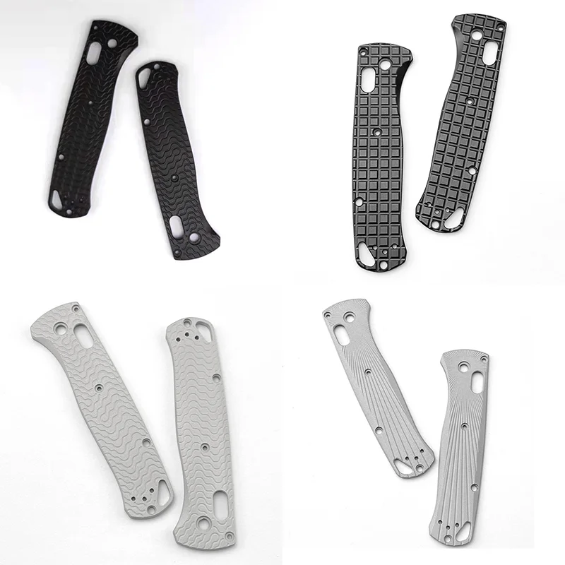 4 Pattens Aluminium Alloy Folding Knife Scales Handle Patches for Bugout 535 Knives Shank Grip DIY Replacement Repair No-Slip
