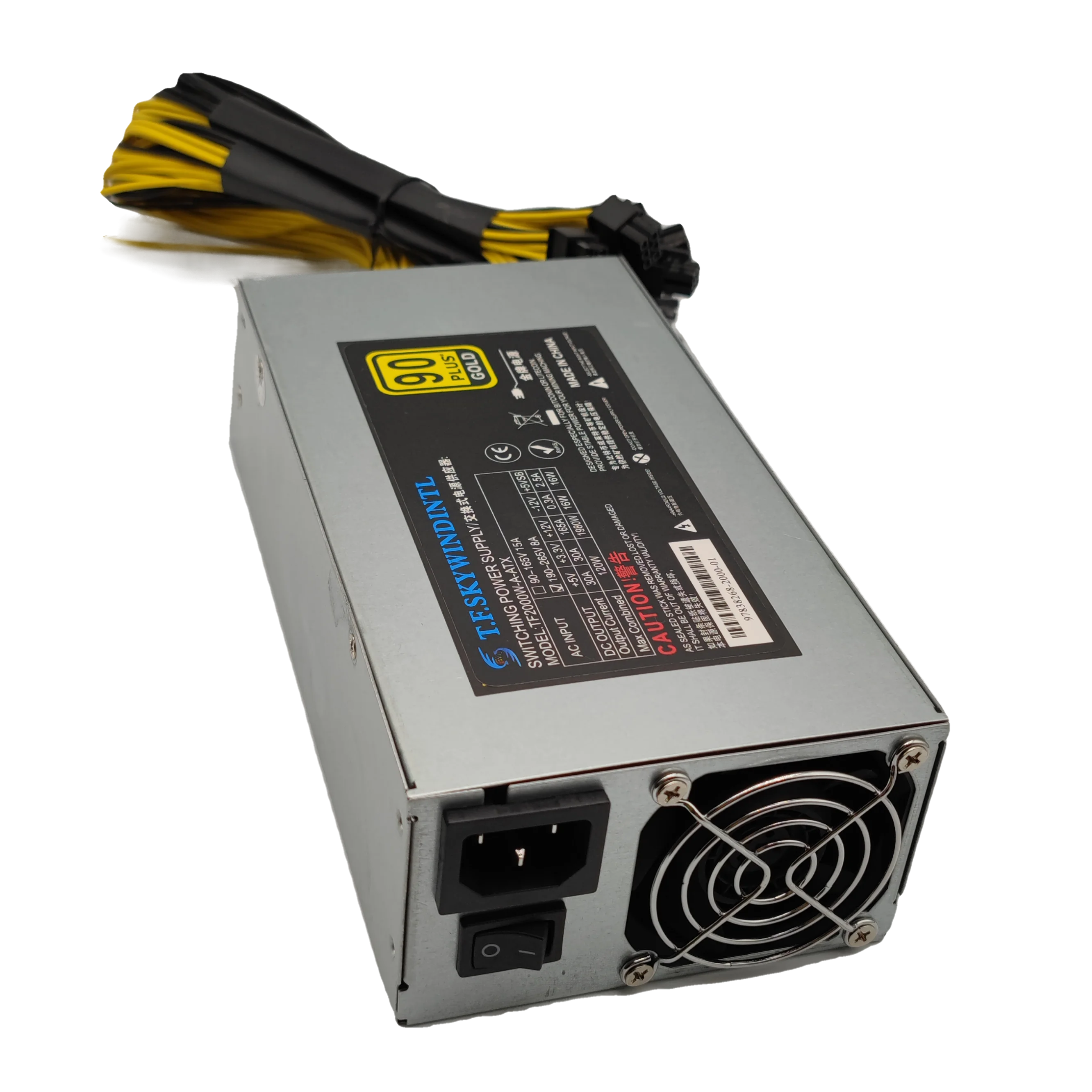 2000 Вт ПК Питание 2000W BTC APW7 + PSU горные Antminer Биткоин S7 S9 L3 Биткойн Майнер компьютерный