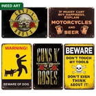 Винтажная Оловянная металлическая ретро-наклейка с изображением собаки, предупреждающая наклейка на стену двора, сада, настенная тарелка, домашний декор