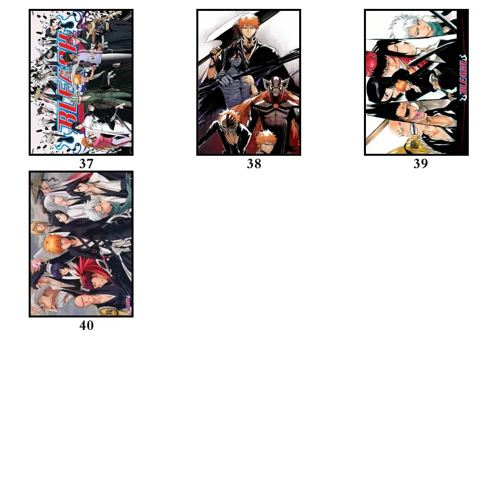 40 designs anime bleach whitepaper poster cartoon painting wall sticker for coffee house bar free global shipping