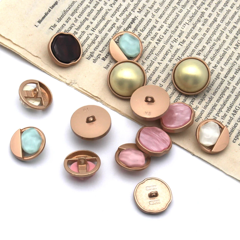 

5 шт., жемчужные металлические пуговицы для одежды