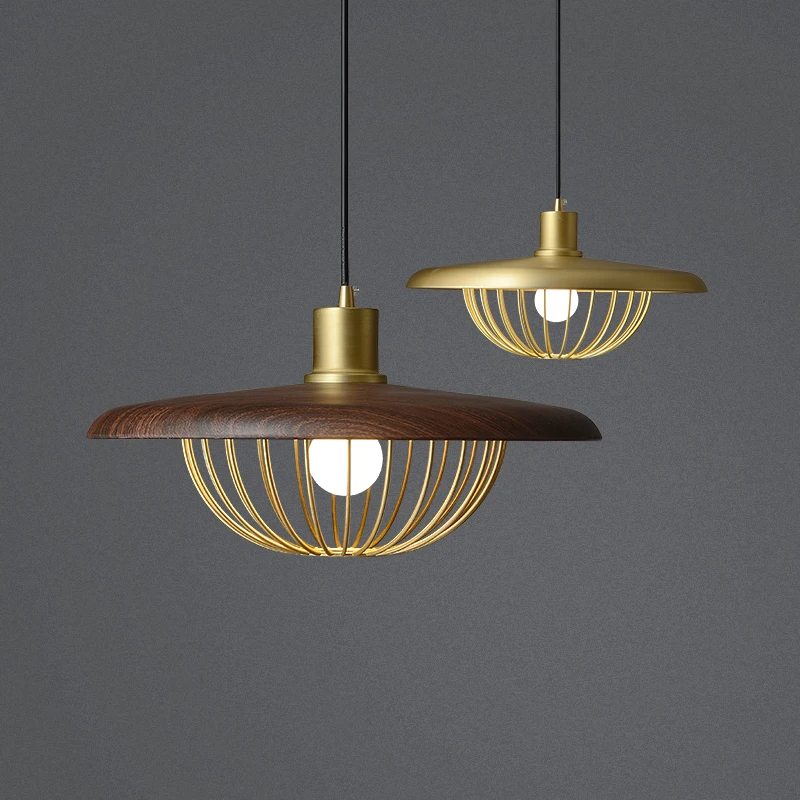 

LED small chandelier wood grain retro coffee shop bar counter tea room bedroom restaurant balcony homestay simple casual style