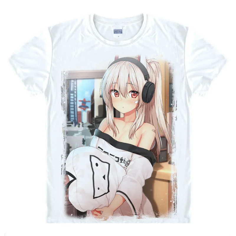 Мужские и женские футболки с принтом из игр Азур Лейн лаффи для косплея летние