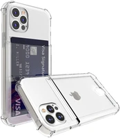 shockproof transparent phone case for iphone 12mini 12 11 pro max x xs xr 7 8 plus se 2 wallet case business card holder