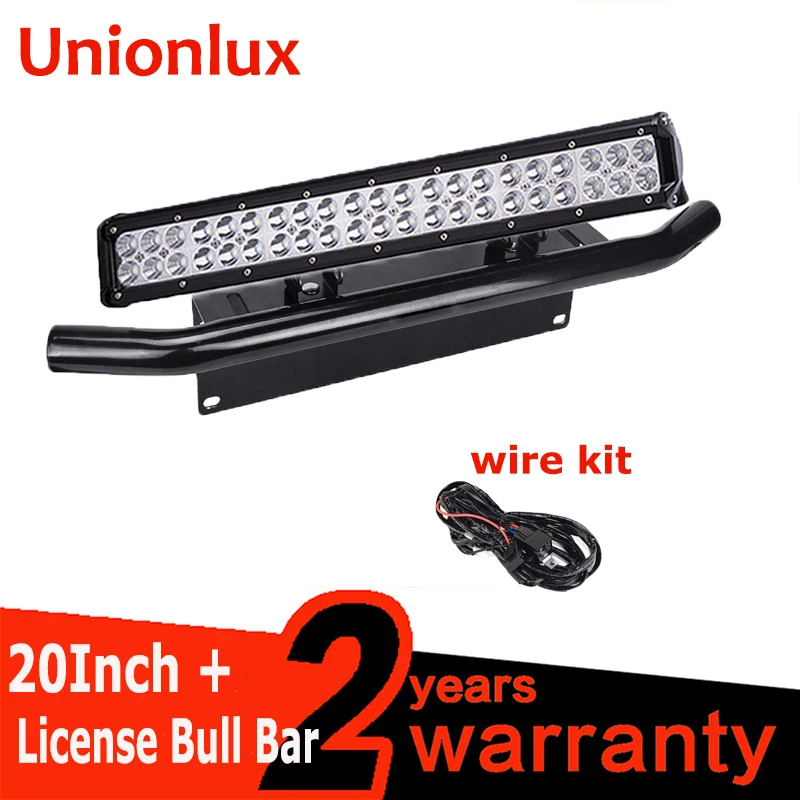 

UNIONLUX LED 20inch 126w LED Light Bar License Plate Bracket Bull Bar Spot Flood Combo Car Offroad 4x4 for Truck ATV LED Lamp