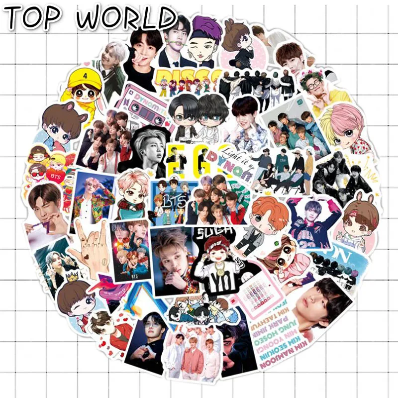 10/50/pcs/lot Cartoon Korean Singer Team Kpop Stickers For Furniture Desk DIY Chair Toy Car Trunk TV Guitar Motorcycle