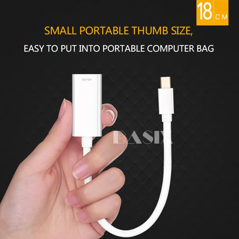 Basix Thunderbolt Mini Display Port DP Male To HDMI совместимый Женский адаптер конвертер кабель для Apple