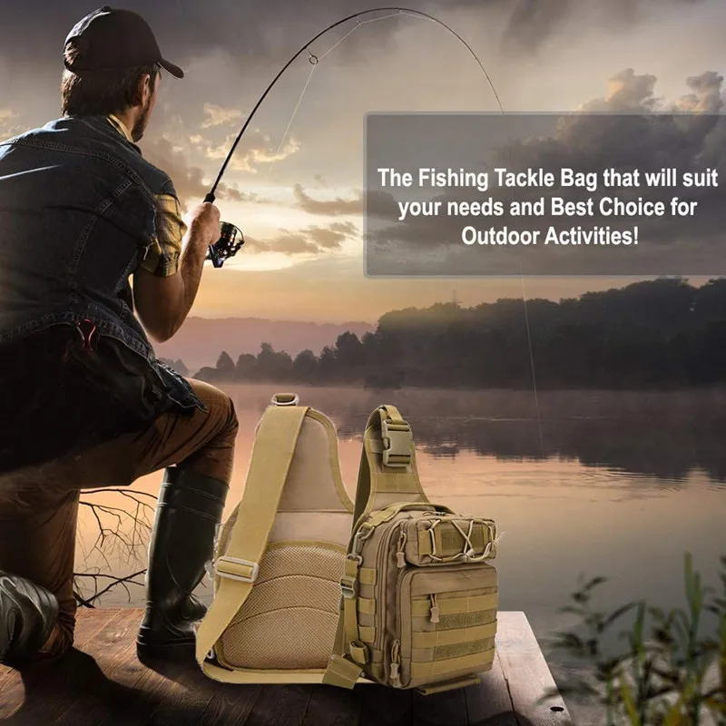 

Fishing Bag Outdoor Climbing Backpack Fish Tackle Gear Storage Waterproof Slung Chest Bag Military Camping Hiking Shoulder Bag