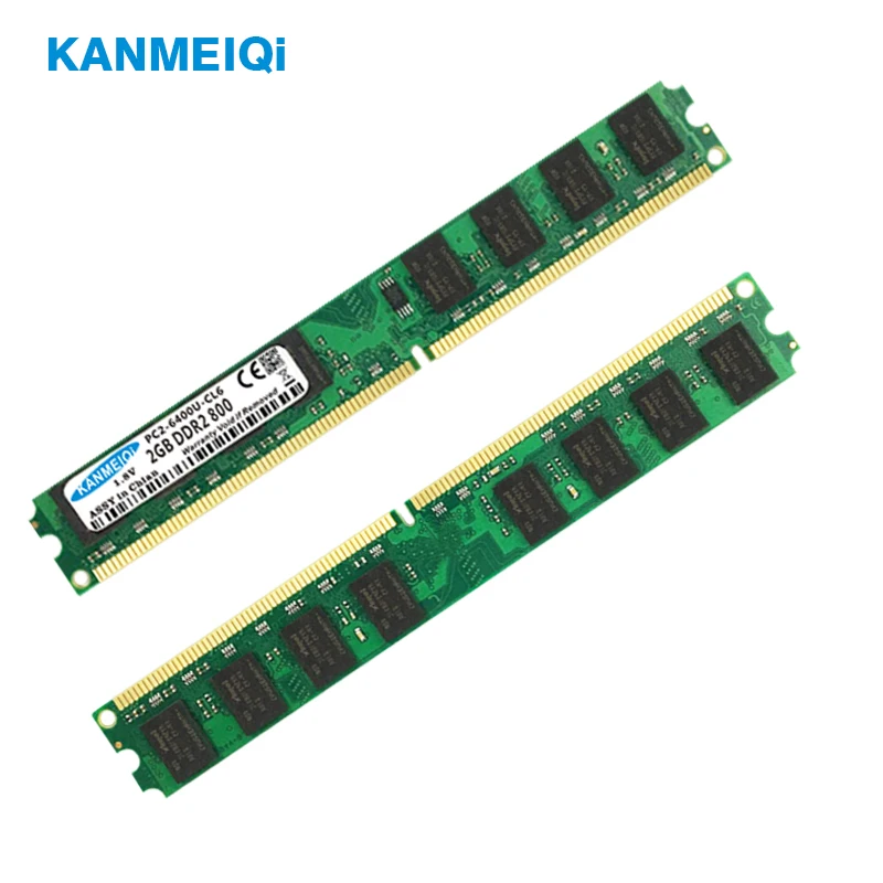 KANMEIQi ddr2 ram 2GB 800MHz Настольный Dimm 4gb(2pcs X2GB) 533/667MHz Память 240pin 1,8 V PC2-6400-CL6