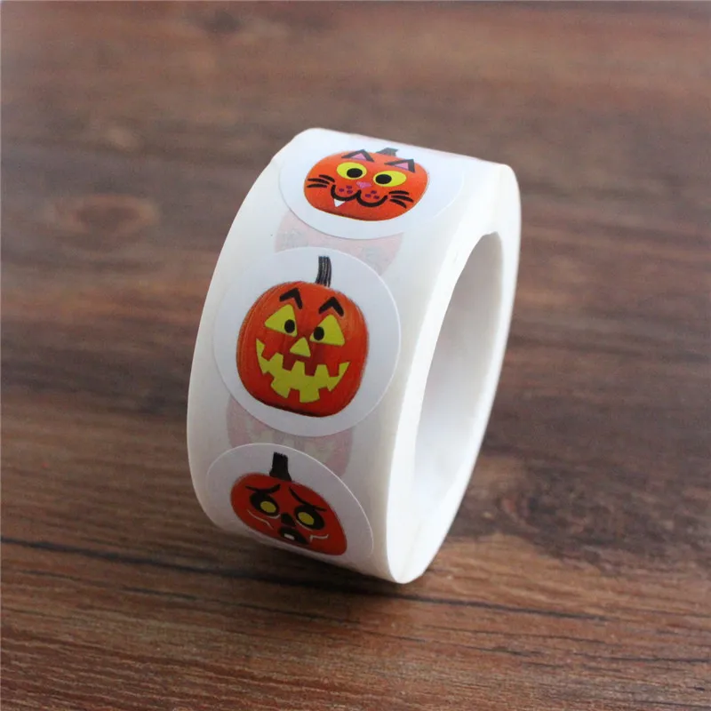 Упаковка наклеек на Хэллоуин миниатюрная наклейка в виде тыквы стильные