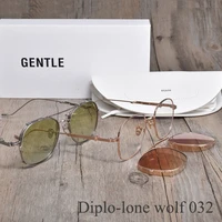 prescription eyeglasses frame with clip sunglasses men women square myopia optical gentle diplo lone wolf 032 reading glasses