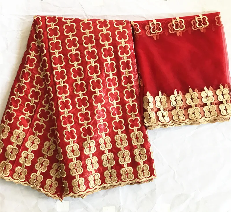 as picture Красная кружевная ткань africain bazin riche getzner brode торговля guinea brocade Ткань bazin riche ткань 5+ 2 ярдов/партия TA-29 - Цвет: as picture