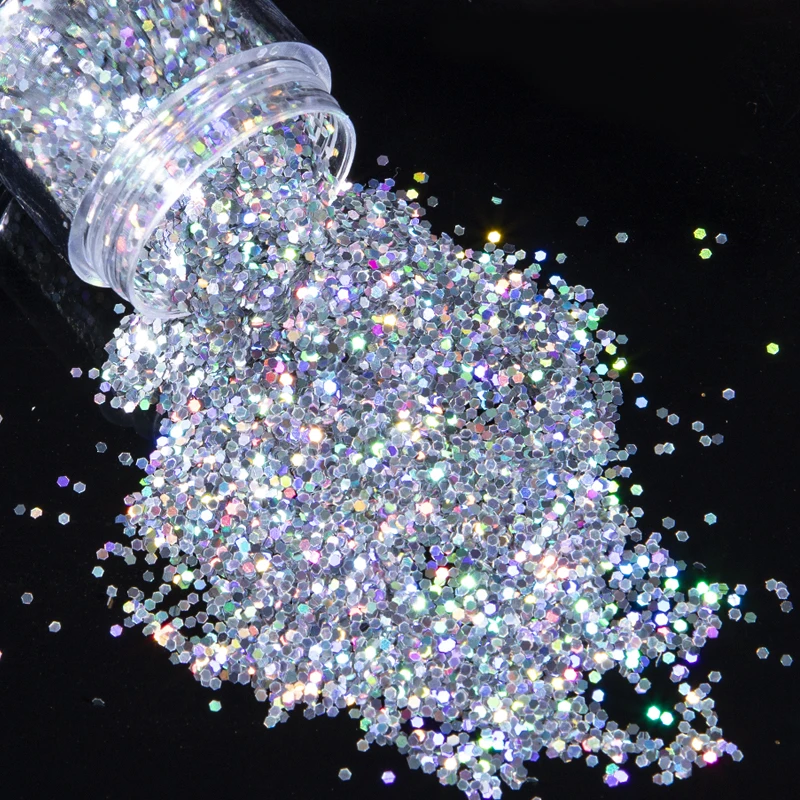 Блестящая пудра для ногтей серебро голографические золотые 1 коробка пигмент