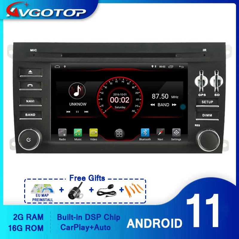 

Автомагнитола AVGOTOP, мультимедийный плеер на Android 11, с GPS, Wi-Fi, MP3, MP4, для PORSCHE CAYENNE