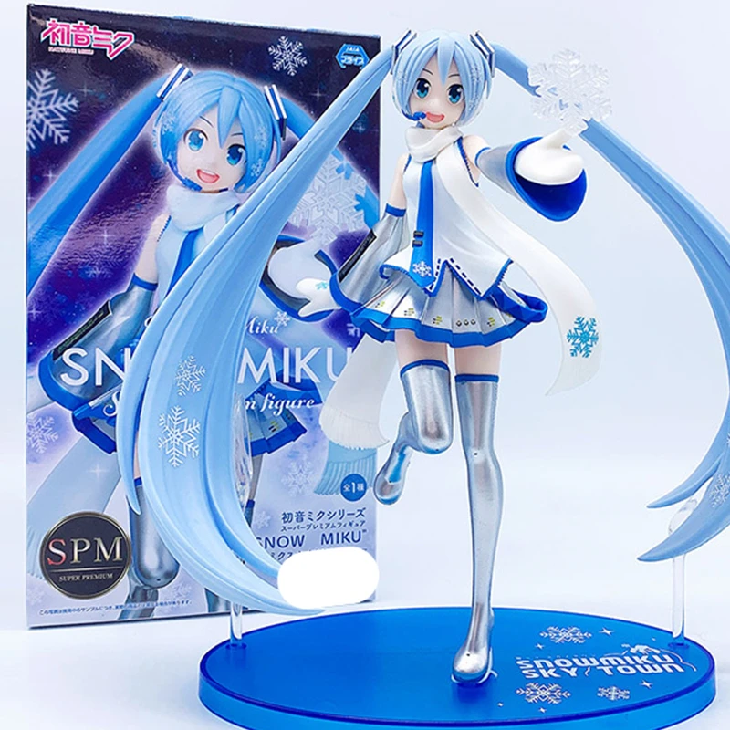 

Spot Hatsune Miku Snow 22CM Hand-made Model Winter Clothes Anime Characters Virtual Star Singer Collection Decoration