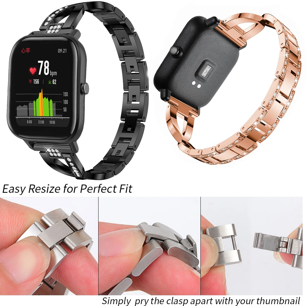 

Suitable for Huami Amazfit GTS/GTR 42mm/Bip/Bip Pace Lite 20mm replacement bracelet rhinestone strap watch wristband accessories
