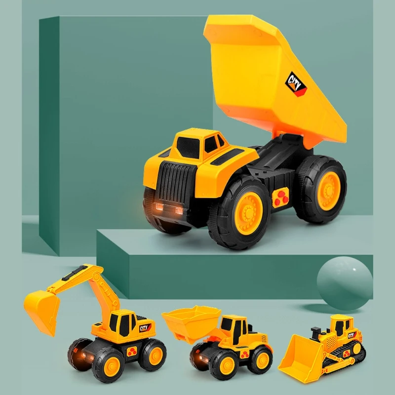 

Экскаватор самосвал игрушечный для детей мини инерционный строительный автомобиль подвижные стыки бульдозер