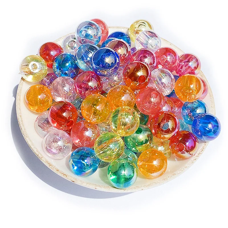 

Wholesale AB Colors Loose Round Acrylic Spacer Beads 6mm 8mm 10mm Plastic Jewelry Necklace Bracelet Beading Material Bead