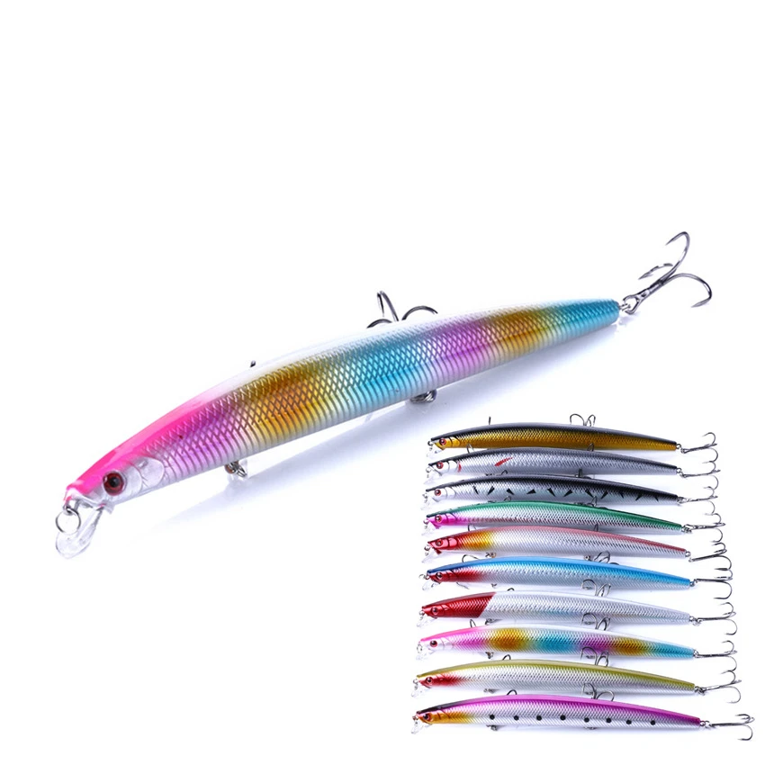 

1PCS LURE Bait Mino 26G 18CM Long Throw Float Type 3D Eye Realistic Skin 10 Colors Comes with 4 Rings and 3 Three Hooks
