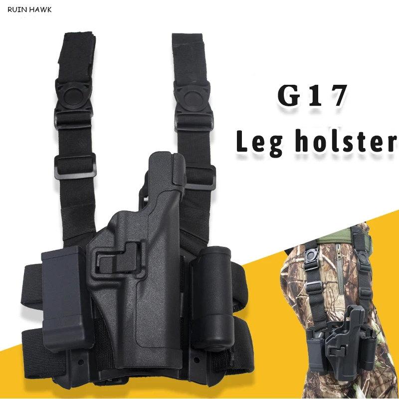 

Glock 17 19 кобура для ног, армейский охотничий пистолет, кобура, аксессуары для страйкбола, тактический Чехол для телефона Glock с футляром для жур...
