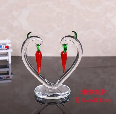 2pcs Single-hang Кристалл творческий день Чили дерево красные огненные украшения винный шкаф гостиная Свадебные украшения домашний декор стола - Цвет: 2pcs Single-hang