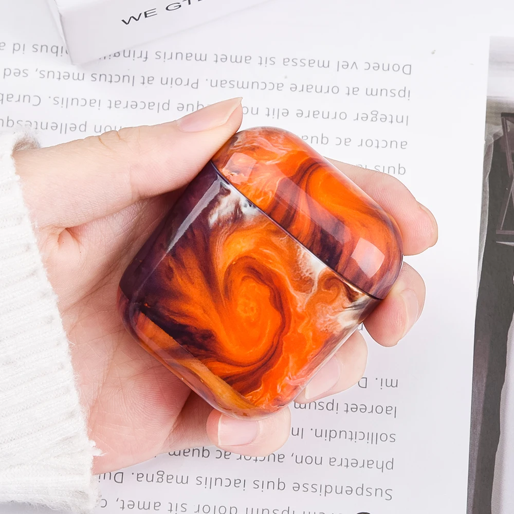 

Marble Pattern Case Cover Box Shell For AirPods 2 1 Protective Sleeve Trendy Earphone Cases For Airpods 1 2 Protective Cover Box