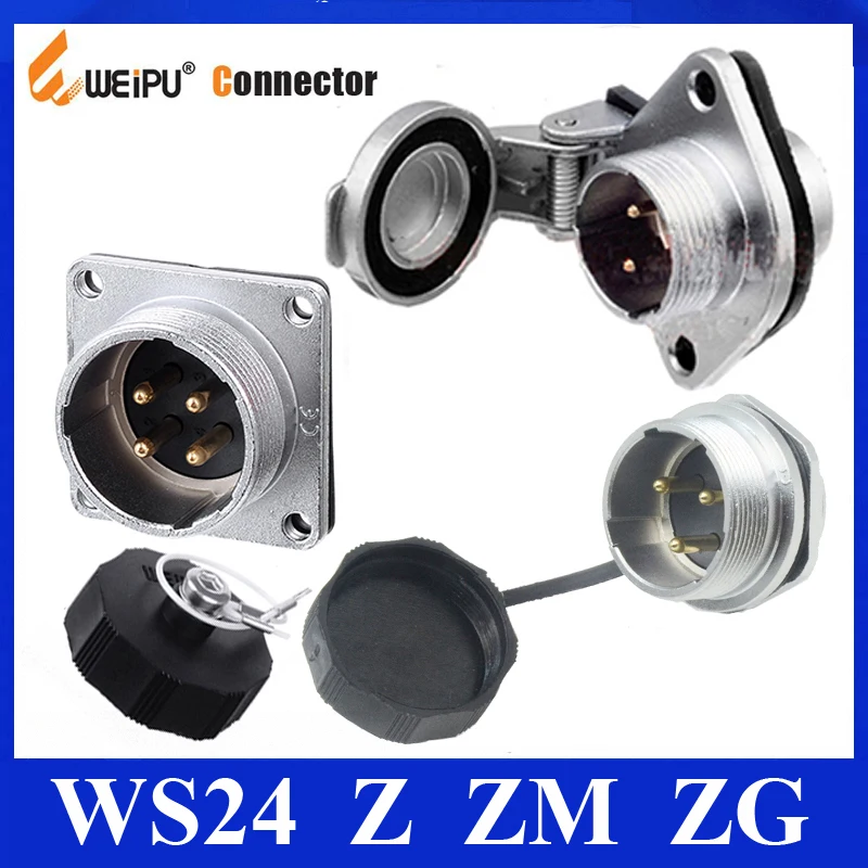 Оригинальные Weipu WS24 Z ZM ZG коннектор 2 3 4 9 10 12 19 Pin мужской Квадратный фланец круглый
