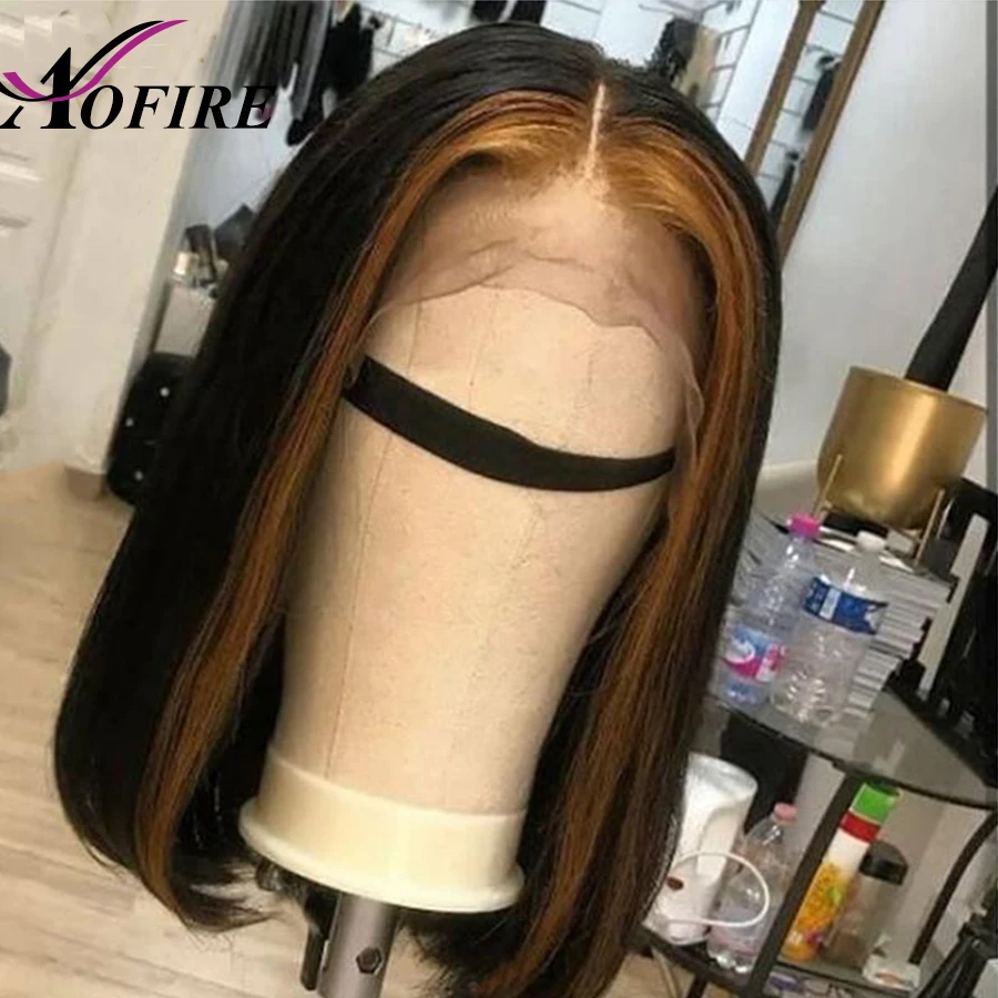 Медовый светлый блонд причёска Боб с прямыми волосами и длинные парики 13*6