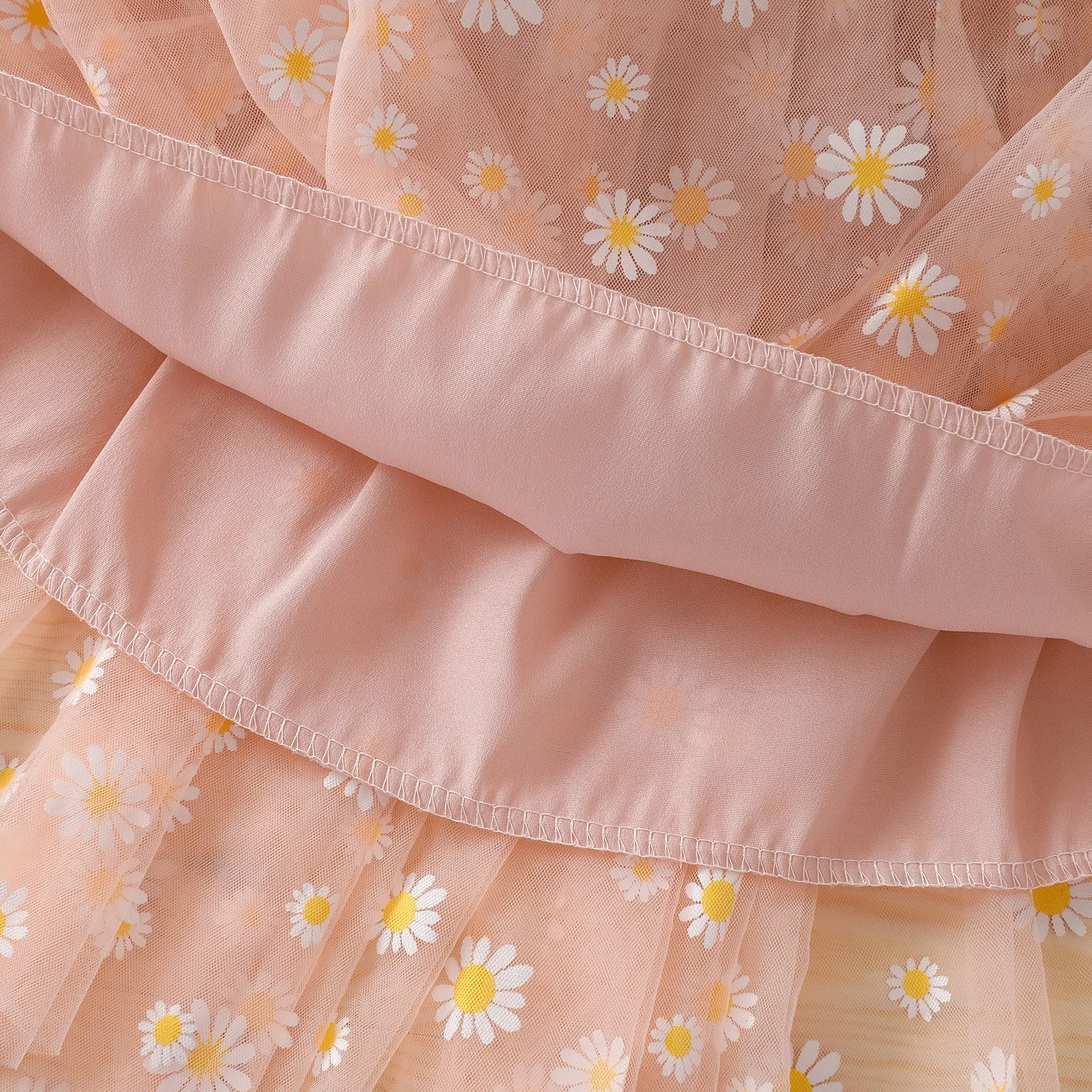 pudcoco 2021 New Toddler Cute Daisy Print Girls Midi Tulle Skirt Elastic Waist 3-Layer Tutu Skirts Clothing | Детская одежда и