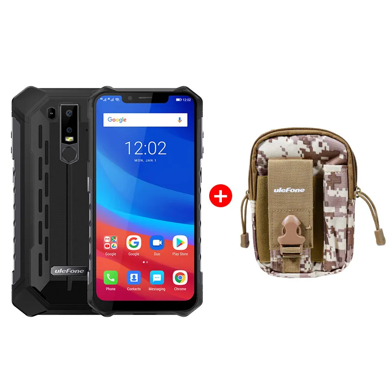 Black Add Bag Ulefone Armor 6E водонепроницаемый IP68 NFC прочный мобильный телефон Helio P70 Otca-core Android 9,0 4 Гб+ 64 Гб беспроводной зарядки смартфон - Цвет: Black Add Bag