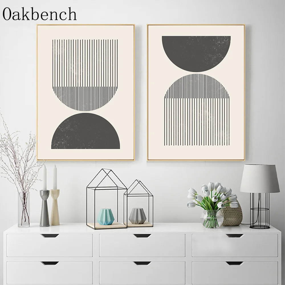 Абстрактный постер среднего века в классических геометрических фигурах