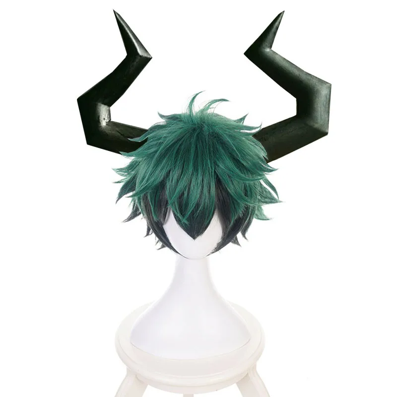DIOCOS Boku no My Hero Academy Izuku Midoriya Косплей парики зеленые волосы Devil Horns для Хэллоуина Вечерние