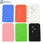 Автомобильный корпус для ключа-карты OkeyTech, силиконовый резиновый чехол для Renault Clio Megane Grand Scenic, 3 кнопки, чехол для автомобильного ключа, футляр