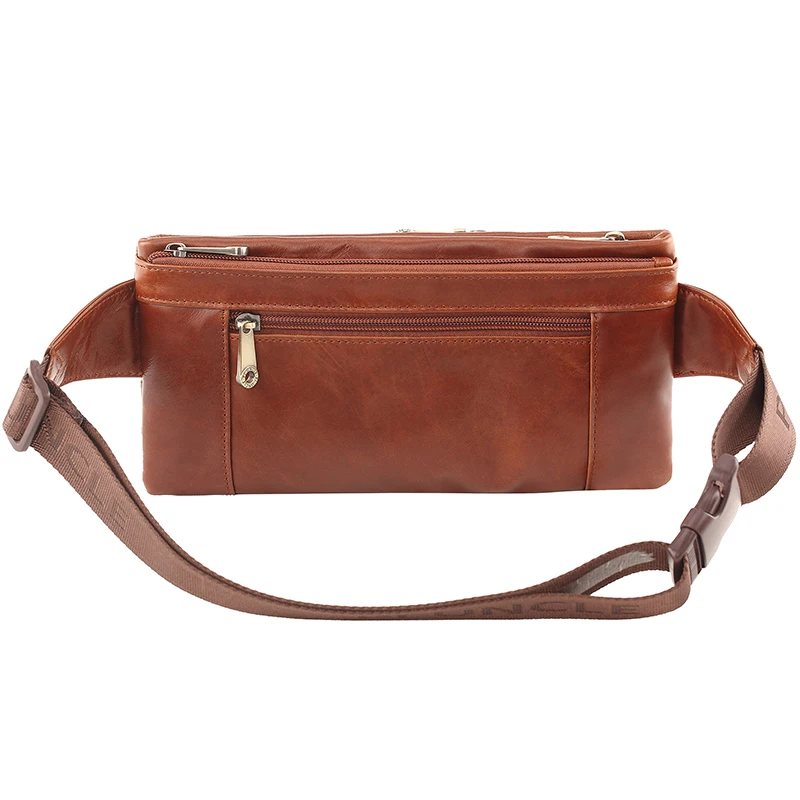 

PI UNCLE Leather Men's Shoulder Bag Multifunctional Waist Bag Chest Bag Crossbody Bag Retro Business Casual Bag