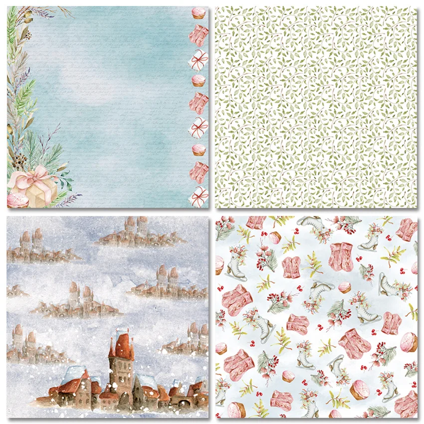 Бумага для скрапбукинга с узором зимнего оленя 24 листа 6 дюймов
