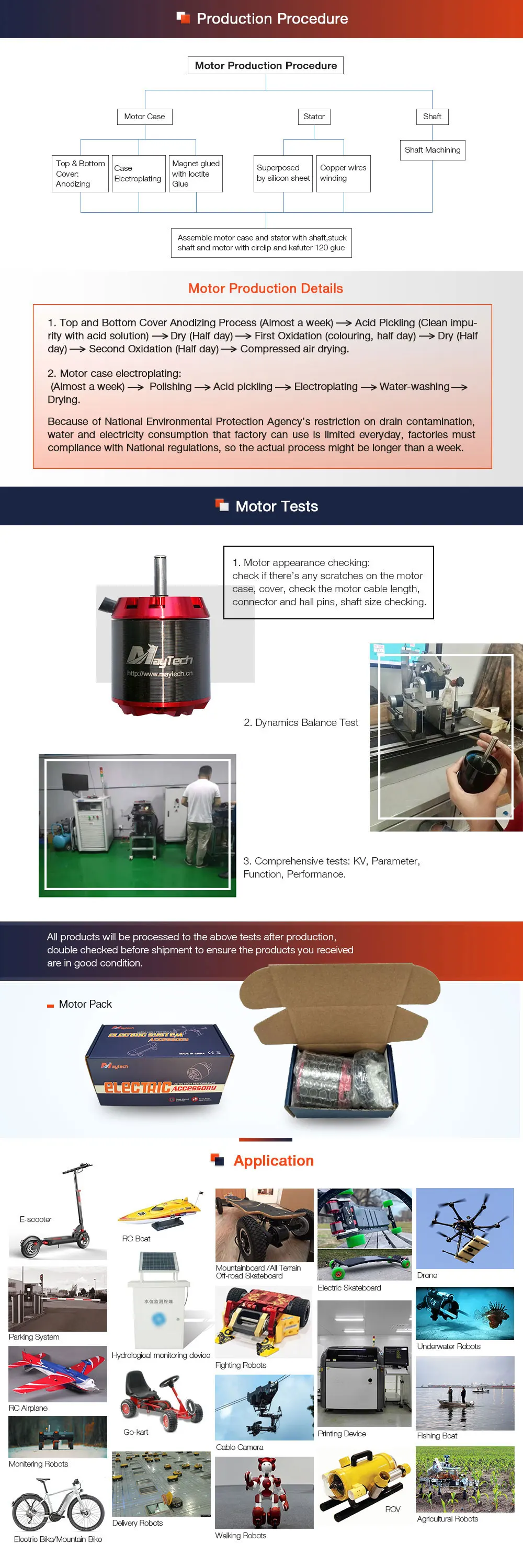 Maytech(8 шт.) электронный скейтборд Мотор 12s 6374 190KV внедорожный скейтборд мотор Холла Датчик комбо