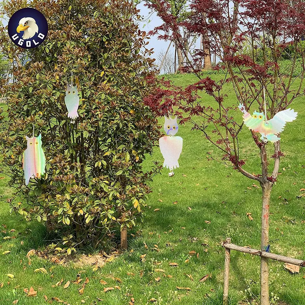 

Hanging Reflective Owl Shaped Bird Repellent Owl Bird Repellent Decoration Bird Holographic Ornaments Farm Orchard Protector