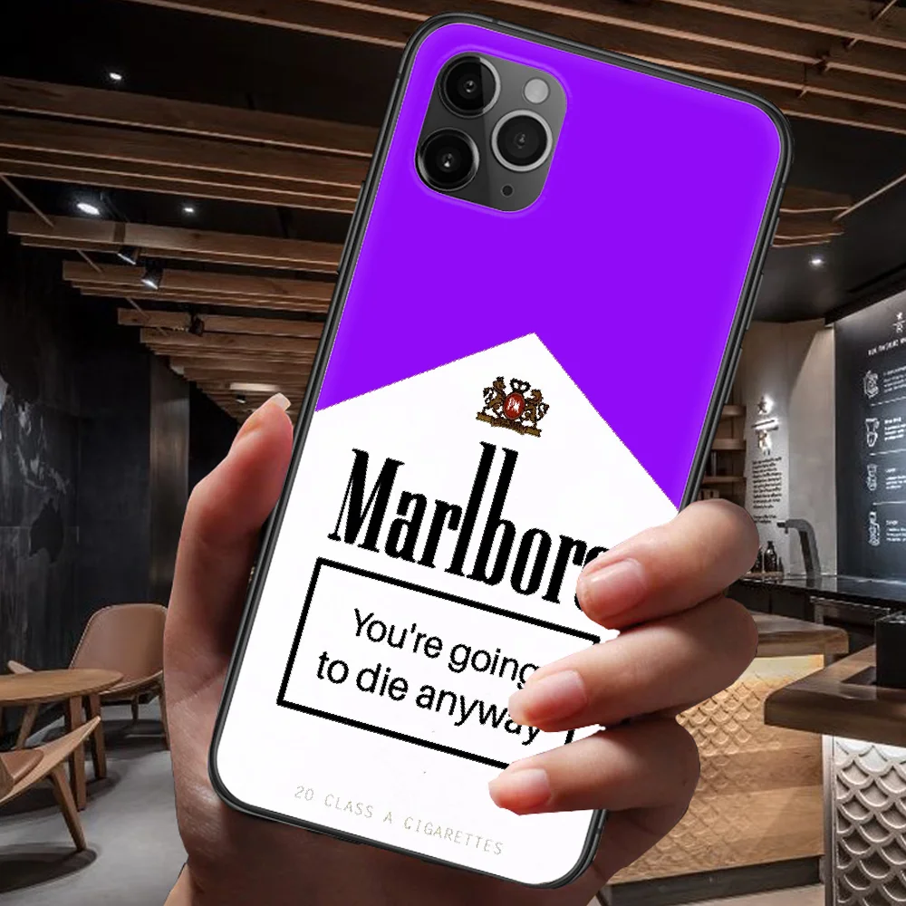 

Marlboroing Cigarette Smoking Brand Phone Case For Iphone 4 4s 5 5S SE 5C 6 6S 7 8 Plus X XS XR 11 12 Mini Pro Max 2020 black