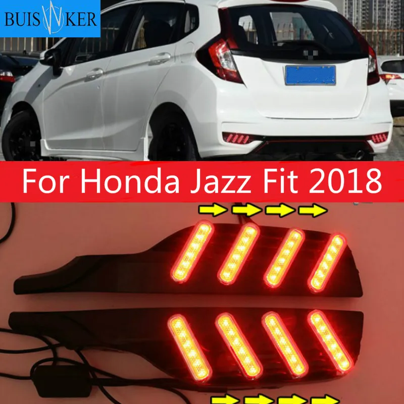 For Honda Jazz Fit 2018 Multi-functions LED Rear Bumper Light Fog Lamp Brake Turn Signal Reverse | Автомобили и мотоциклы