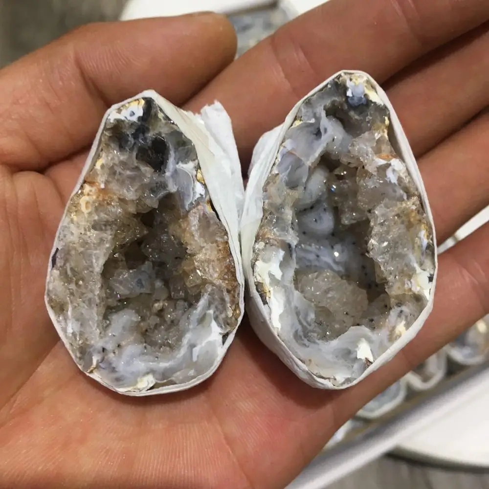 Natural rough Small Agate Quartz Geodes For Gifts 2pcs | Дом и сад