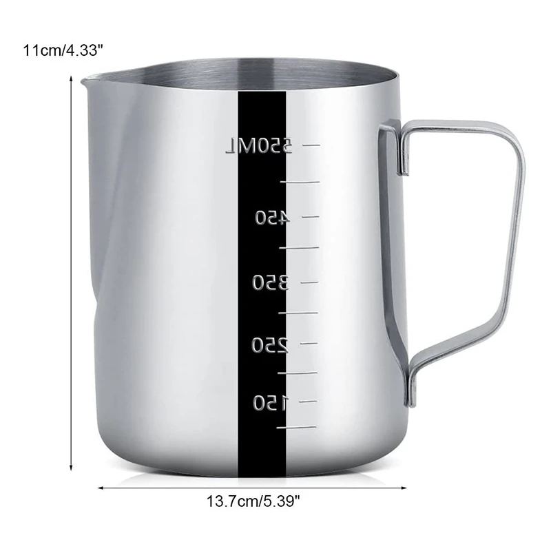 

Stainless Steel Milk Jug,Milk Jug for Coffee Machine,Espresso Coffee Cup Mug with Measurement,Milk Pitcher Jug,Latte Art
