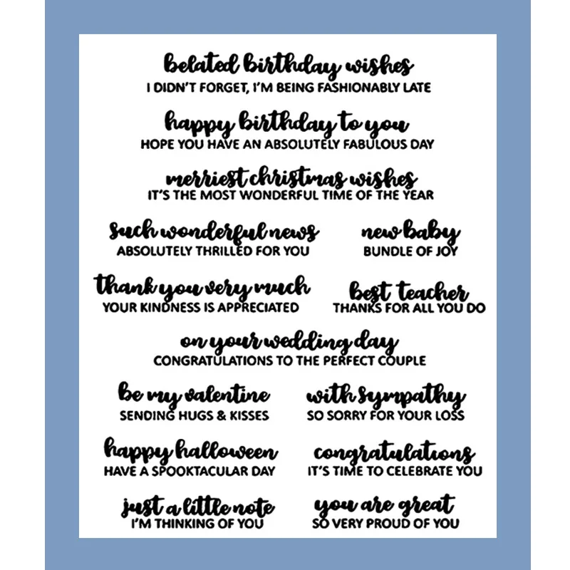 

ZATWBS Small language collection Clear Stamps For DIY Scrapbooking/Card Making/Album Decorative Rubber Stamp Crafts