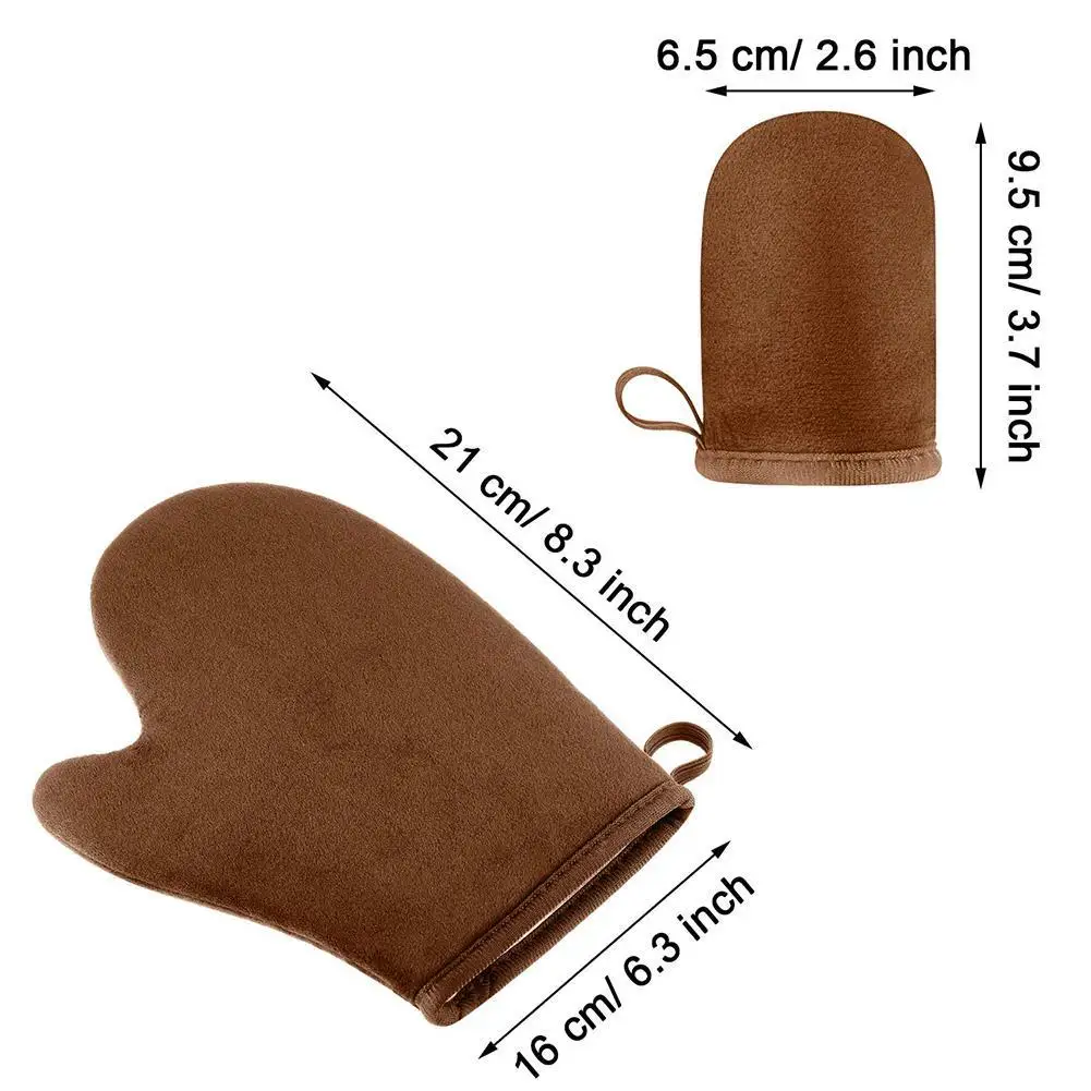 

Brown Finger Glove Reusable Body Self Tan Glove Applicator Tanning Gloves Cream Lotion Mousse Body Cleaning Glove Self Tanner