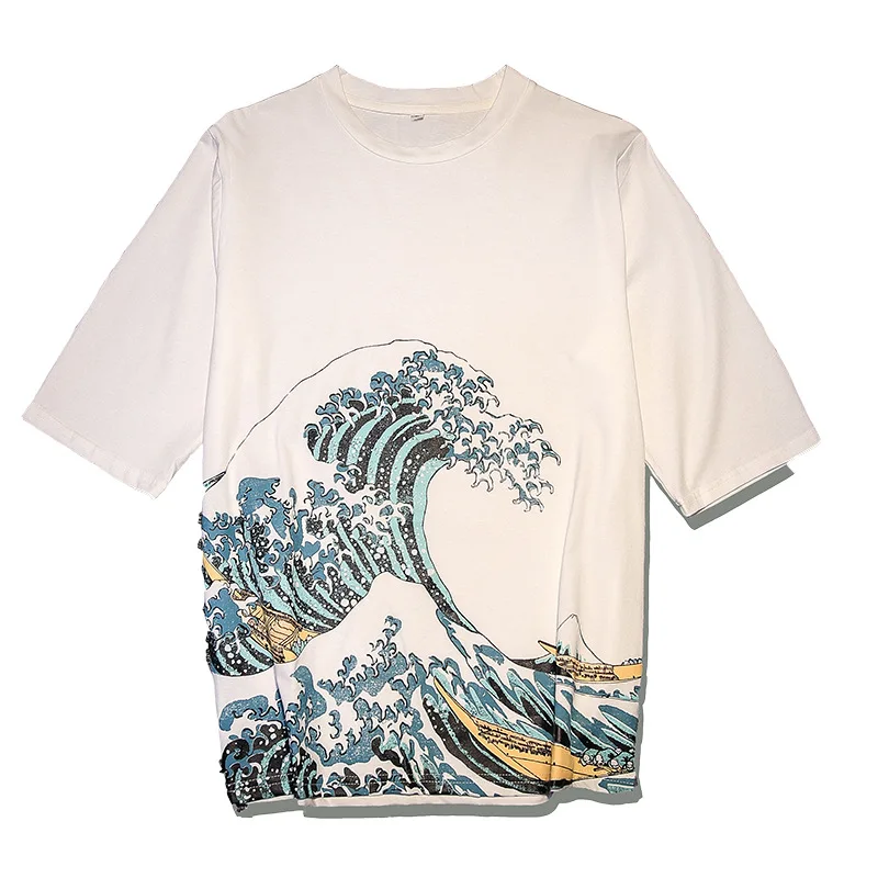 

Mens Tradictional Chinese Top Cotton Short Sleeve Casual Chiense Style Printed T Shirts Kung Fu Wu Tang Clan Clothing