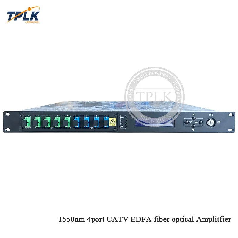 Лучшая цена 1550nm CATV WDM EDFA 4 порта 16/20/24 дБм высокая мощность волоконно-оптический усилитель 1U 4 EDFA порты 16/20/24 дБм