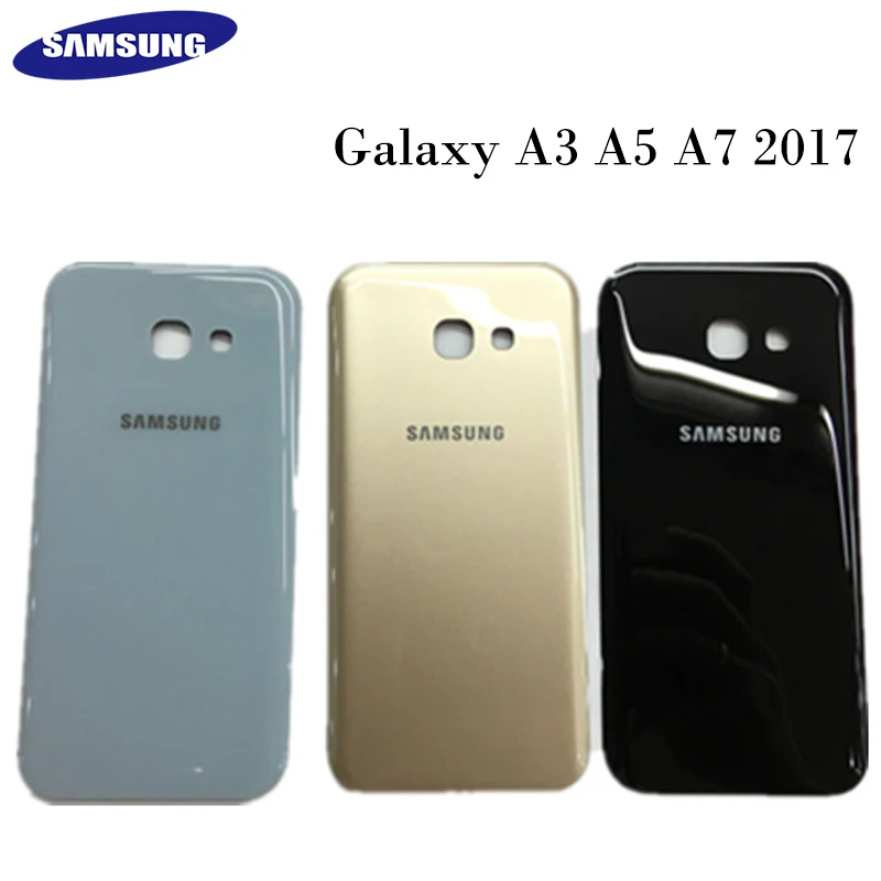 

Original Samsung Galaxy A3 A5 A7 2017 A520F A720F A320F Battery Back Glass Case Housing Door Rear Cover Replacement Part Tools