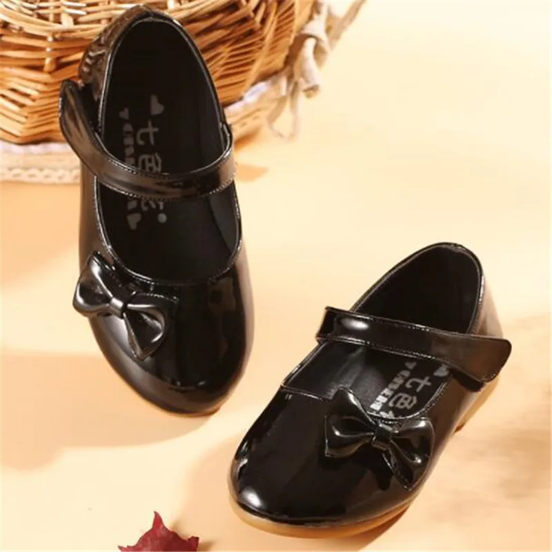 Детская обувь с бантом осень 2020 Мокасины принцессы для девочек цвет красный