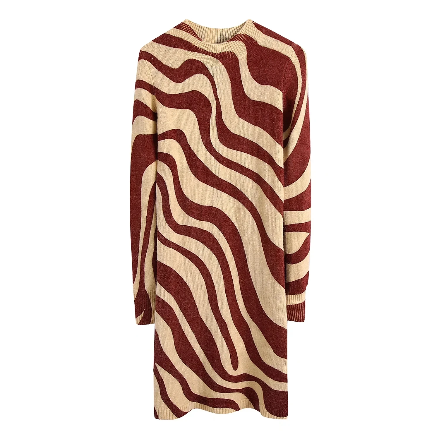 

Xitimeao New Women Fashion Round Neck Retro Knitting Dress Mini Dress Chic Women Sexy Slim Bag Hip Skirt Vestidos Mujer