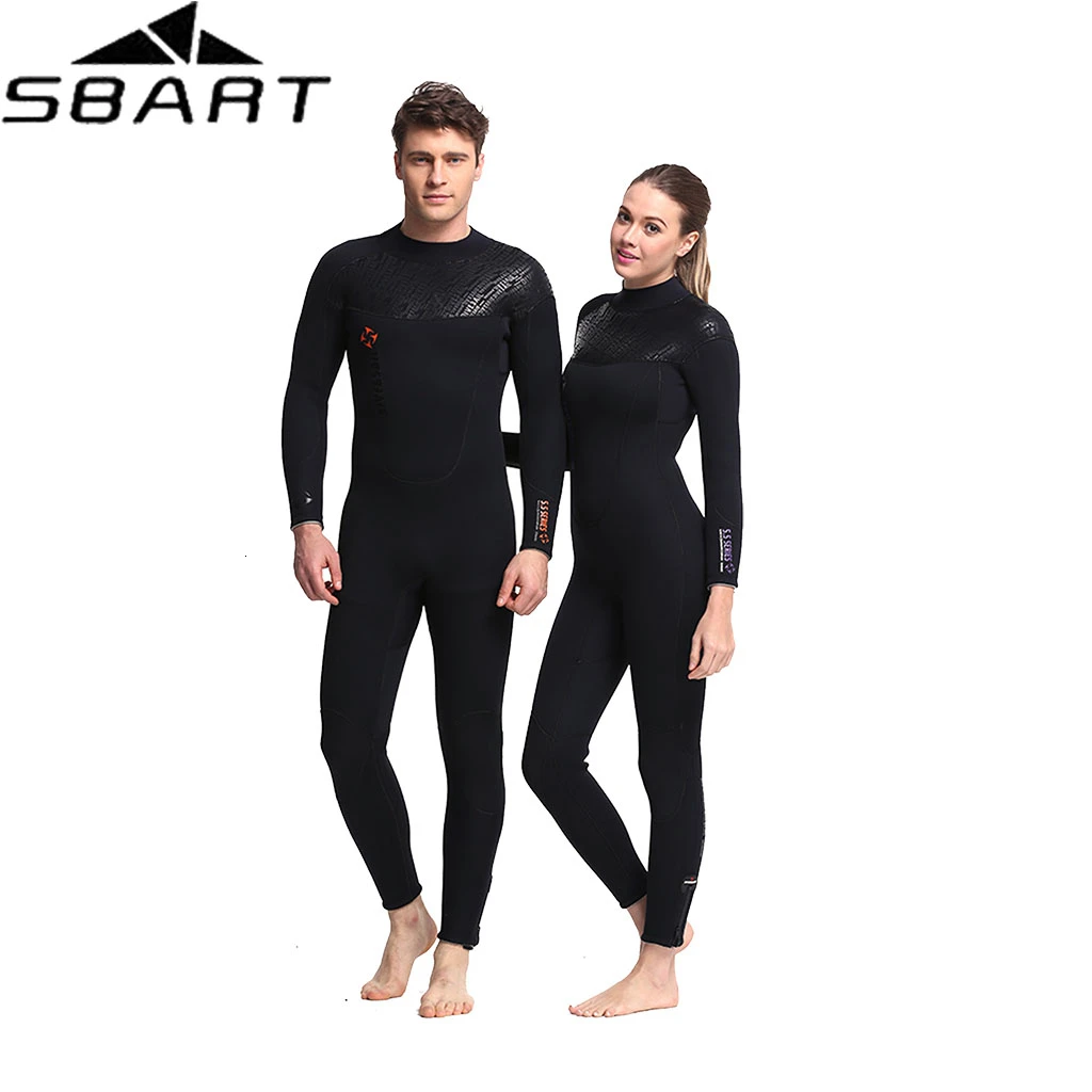 Слитный неопреновый купальник для дайвинга SBART 5 мм мужчин и женщин с длинным